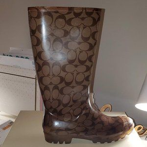 Coach Pixy Rain Boots - Khaki Size 9M